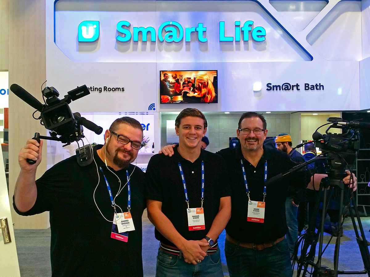 2017 CES video crew in the Haier / GE booth.